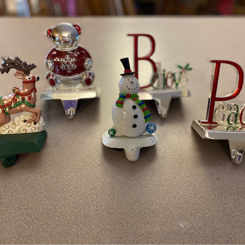 Festive Holiday Stocking Holder Set - Multicolor